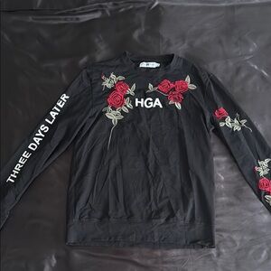 Black Floral Sweatshirt